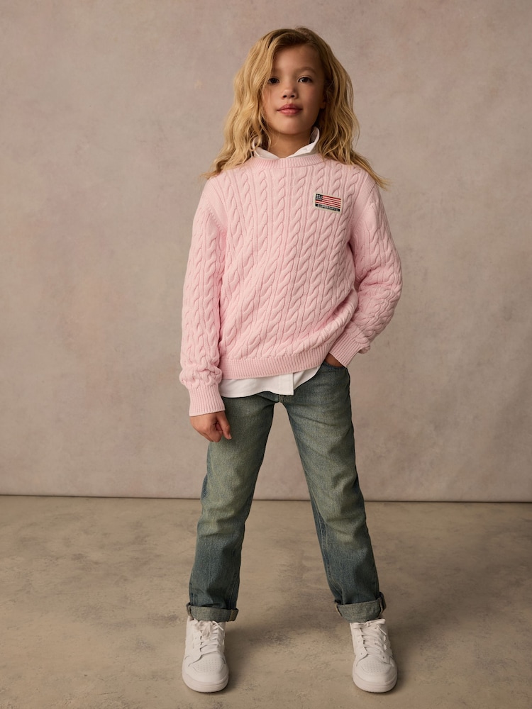 Superdry Pink Cable Knit Jumper - Image 2 of 9