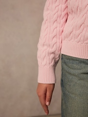 Superdry Pink Cable Knit Jumper - Image 5 of 9