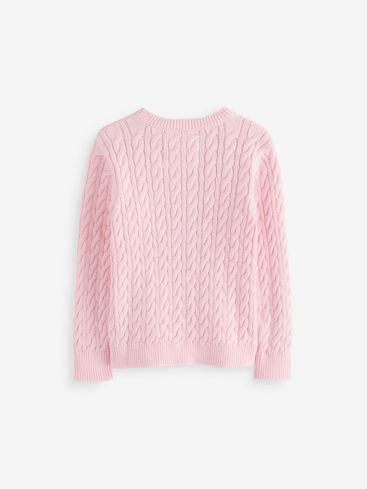 Superdry Pink Cable Knit Jumper - Image 6 of 8