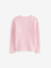 Superdry Pink Cable Knit Jumper - Image 7 of 9