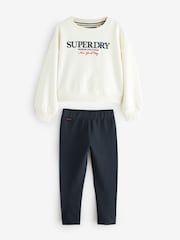 Conjunto de moletom com bordado branco Superdry - Imagem 7 de 11
