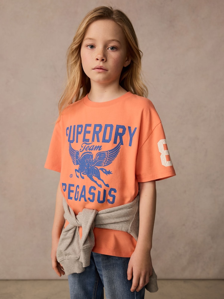 Superdry Coral/Blue T-Shirt - Image 1 of 11