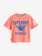 Superdry Coral/Blue T-Shirt - Image 8 of 11