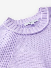 Morado lila - 100% Cotton Knitted Short Sleeve Top - Imagen 8 de 8