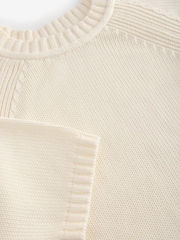 Blanco crudo - 100% Cotton Knitted Short Sleeve Top - Imagen 8 de 8