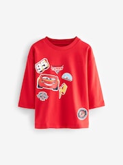Red Long Sleeve 100% Cotton Cars T-Shirt (9mths-8yrs) - Image 1 of 4