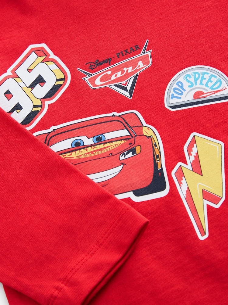 Red Long Sleeve 100% Cotton Cars T-Shirt (9mths-8yrs) - Image 3 of 4