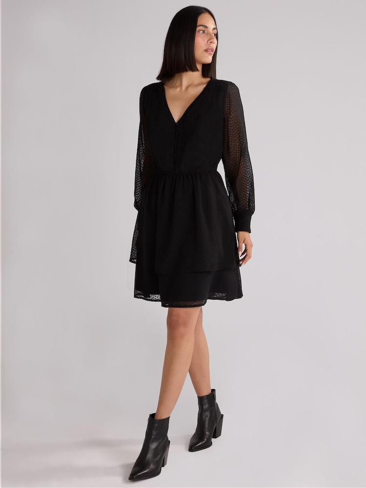 Ro&Zo Dobby Trim Insert Dress - Bild 1 von 4