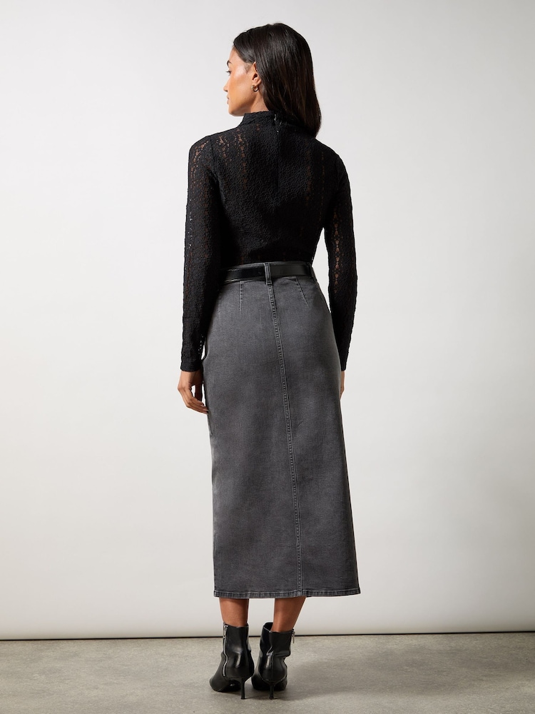 Ro&Zo Grey Wide Leg Skirt - Image 4 of 4