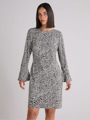 Ro&Zo Black Mono Dalmatian Print Mini Dress - Image 2 of 3