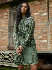 Ro&Zo Leopard Print High Neck Dress - Image 1 of 5