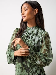 Ro&Zo Leopard Print High Neck Dress - Image 3 of 5
