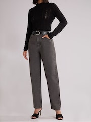Ro&Zo Grey Straight 100% Cotton Jeans - Image 1 of 3