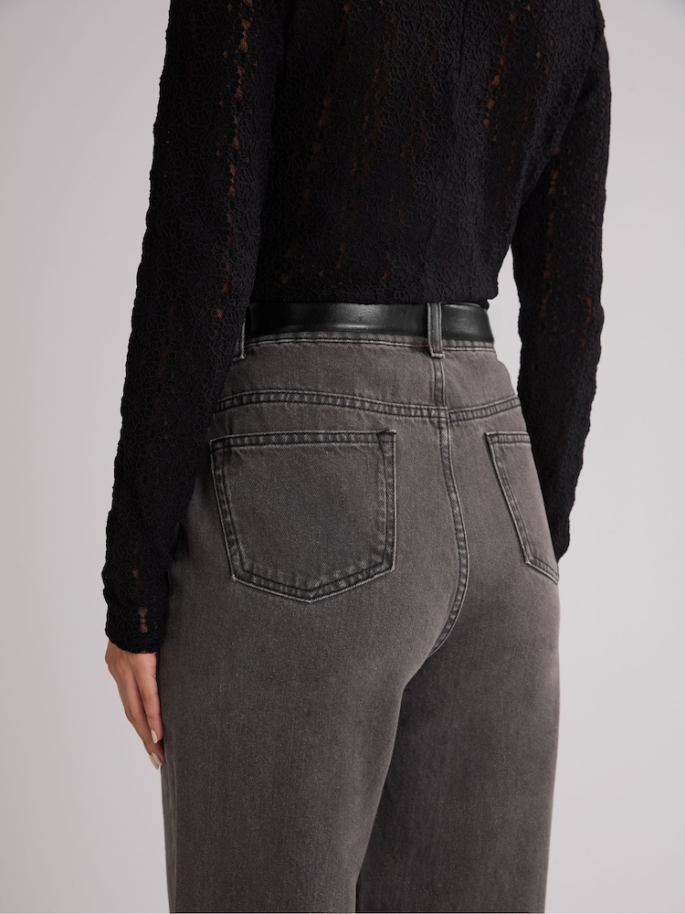 Ro&Zo Grey Straight 100% Cotton Jeans - Image 2 of 3