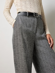 Ro&Zo Grey Herringbone Wide Leg Trousers - Image 2 of 4