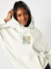 Skinnydip Cream Oversized Hoodie - Image 3 of 4