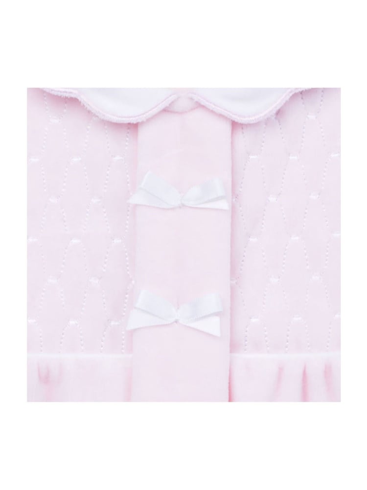 Emile et Rose Pink Velour All-In-One with smock style yoke - Image 4 of 4 Emile et Rose Pink Velour All-In-One with smock style yoke - Image 4 of 4