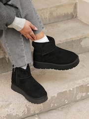Linzi Black Cammie Platform Ankle Boots With Inside Zip - Image 2 of 6