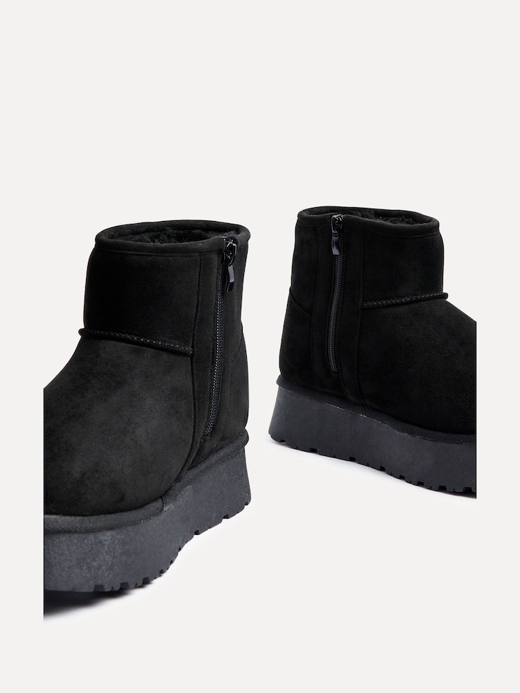 Linzi Black Cammie Platform Ankle Boots With Inside Zip - Image 6 of 6
