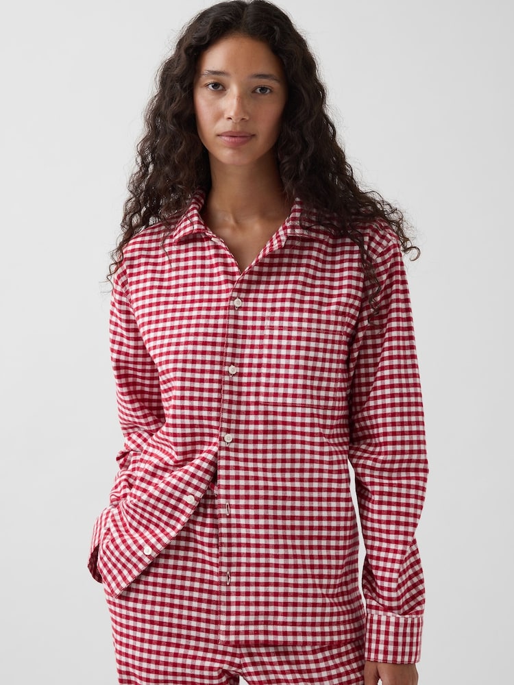 Rot, Vichy - Gap Softest Flannel Pyjamas Top - Bild 1 von 4