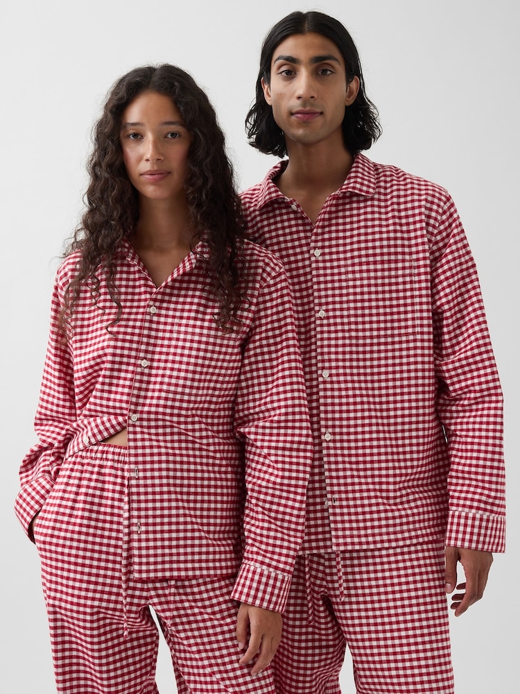 Rot, Vichy - Gap Softest Flannel Pyjamas Top - Bild 4 von 4