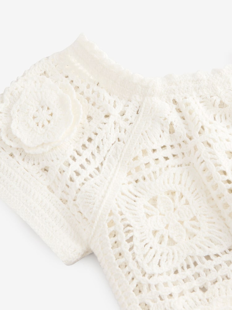 Blanco crudo - Top de ganchillo con hombros descubiertos bardot con estampado floral y algodón - Imagen 7 de 7 Blanco crudo - Top de ganchillo con hombros descubiertos bardot con estampado floral y algodón - Imagen 7 de 7