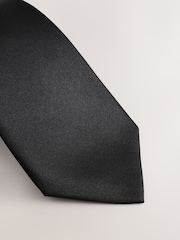 Black Silk Tie And Pocket Square Set - Image 2 of 4