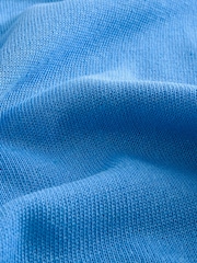 Blue Short Sleeve Crew Neck T-Shirt With Linen - Image 7 of 8