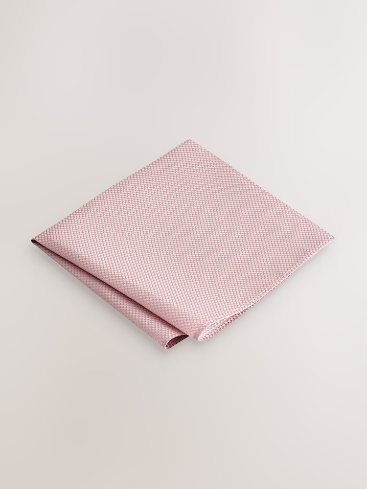 Pink Textured Tie And Pocket Square Set - Image 4 of 4