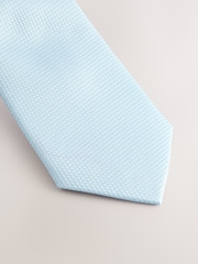 Blue Textured Tie And Pocket Square Set - Image 2 of 4