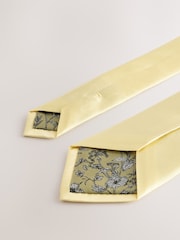 Yellow Silk Tie And Pocket Square Set - Image 3 of 4