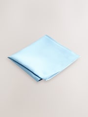 Azul pastel - Regular - Juego de corbata y pañuelo de bolsillo de seda - Imagen 4 de 4