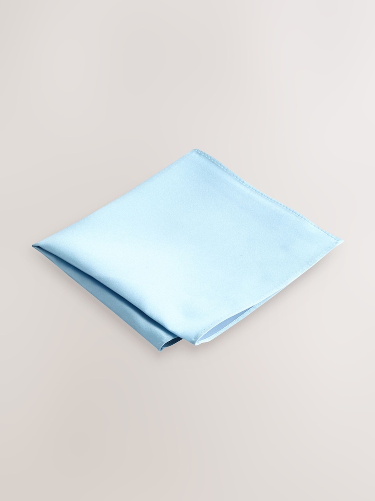 Azul pastel - Regular - Juego de corbata y pañuelo de bolsillo de seda - Imagen 4 de 4 Azul pastel - Regular - Juego de corbata y pañuelo de bolsillo de seda - Imagen 4 de 4