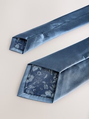 Blue Silk Tie And Pocket Square Set - Image 3 of 4