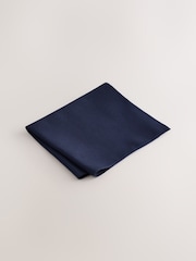 Navy Textured Tie And Pocket Square Set - Image 4 of 4