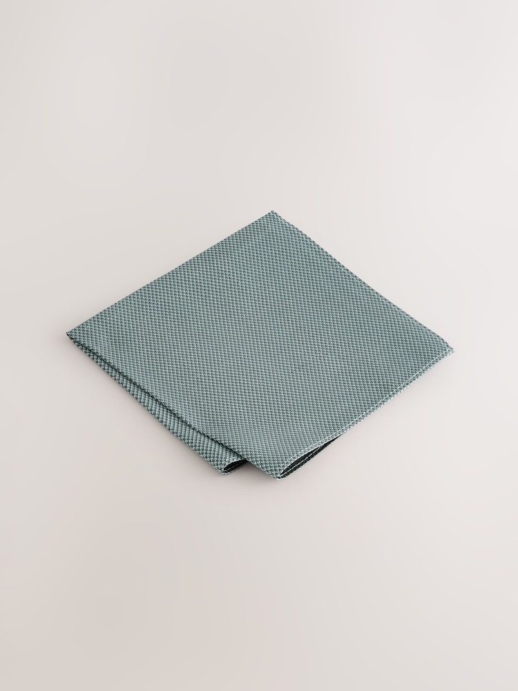 Sage Textured Tie And Pocket Square Set - Image 5 of 5 Sage Textured Tie And Pocket Square Set - Image 5 of 5
