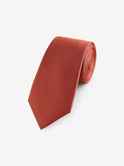 Rust Textured Tie And Pocket Square Set - Image 2 of 7