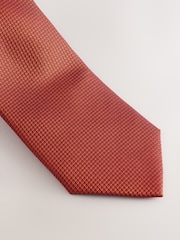 Rust Textured Tie And Pocket Square Set - Image 5 of 7