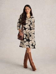 White Stuff Black Ria Jersey Shirt Dress - Image 1 of 6