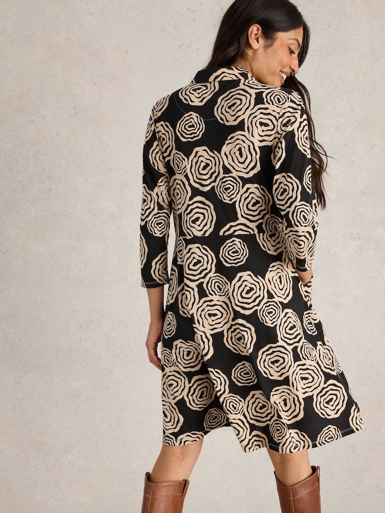 White Stuff Black Ria Jersey Shirt Dress - Image 2 of 6