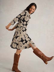 White Stuff Black Ria Jersey Shirt Dress - Image 3 of 6