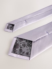 Lilac Textured Tie And Pocket Square Set - Image 3 of 4