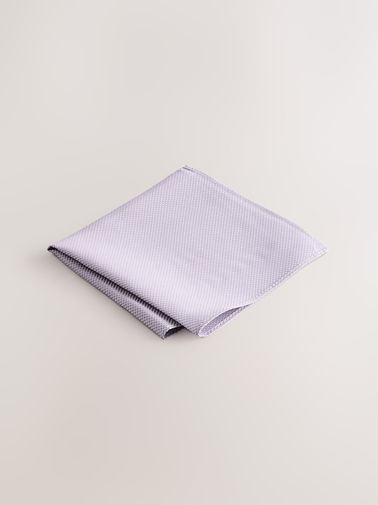 Lilac Textured Tie And Pocket Square Set - Image 4 of 4