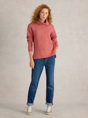 White Stuff Pink Lovely Rib Jumper - Image 1 of 6