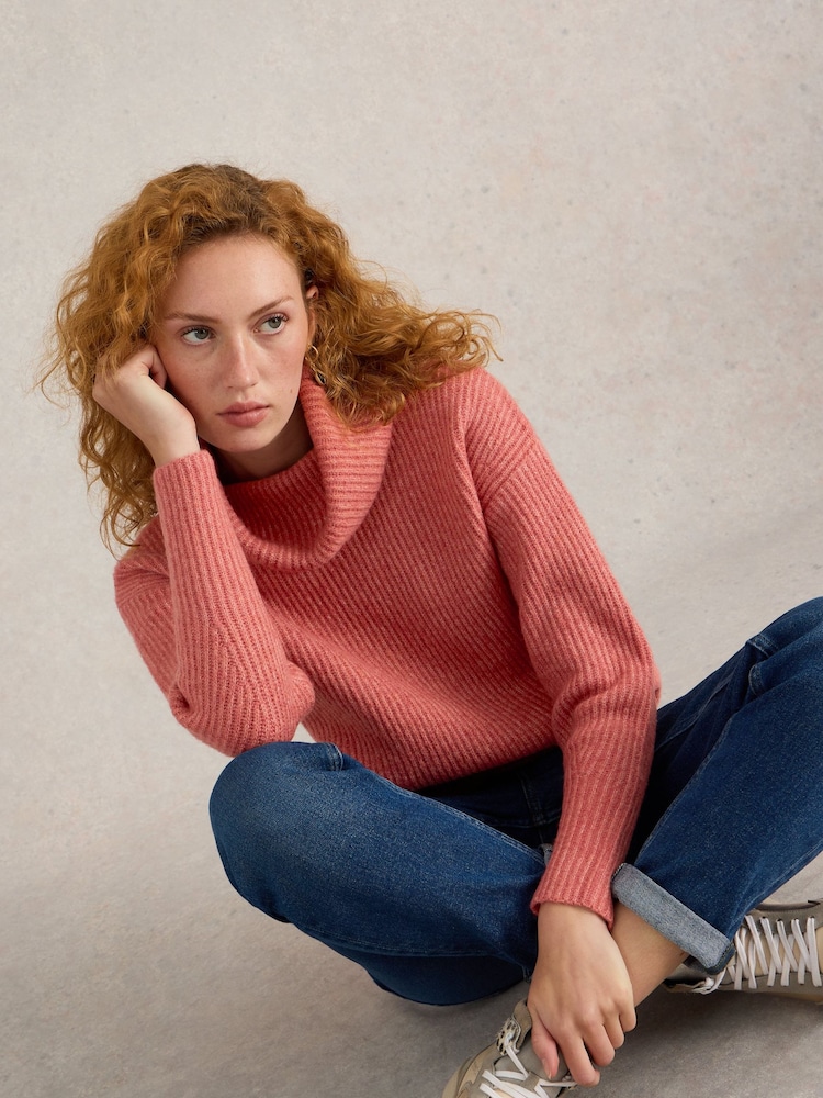 White Stuff Pink Lovely Rib Jumper - Image 2 of 6