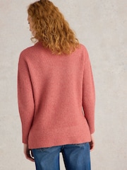 White Stuff Pink Lovely Rib Jumper - Image 3 of 6