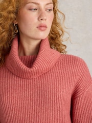 White Stuff Pink Lovely Rib Jumper - Image 4 of 6