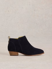 White Stuff Blue Wide Fit Suede Ankle Boots - Image 1 of 4