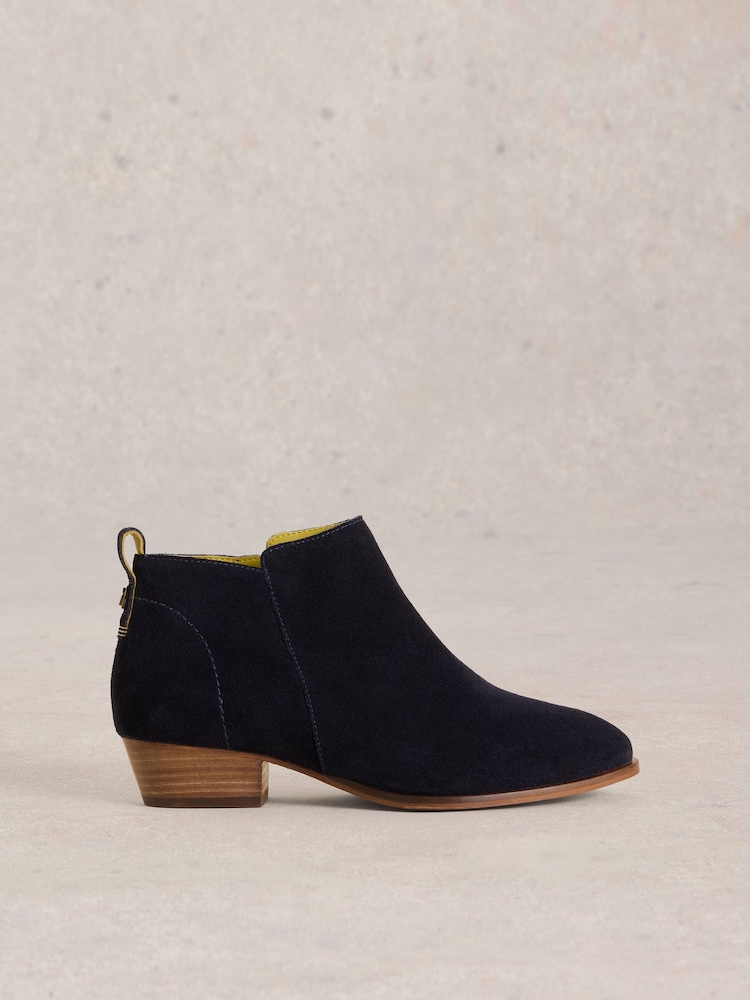 White Stuff Blue Wide Fit Suede Ankle Boots - Image 1 of 4