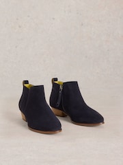 White Stuff Blue Wide Fit Suede Ankle Boots - Image 2 of 4